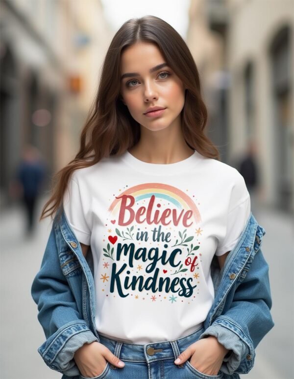 20241206171800-1efb3f60-b87d-6416-981a-e6ccf4e5bb79.jpg Believe in the Magic of Kindness Unisex T-shirt – Spread the Love