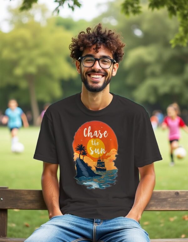 20241209224355-1efb67f1-2603-6cca-9d66-2eeb2b761698.jpg Follow the Light with the Chase the Sun Unisex T-shirt
