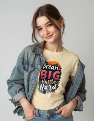 20241210011917-1efb694c-6b00-6736-8347-829a4688a288.jpg Dream Big, Hustle Hard Unisex T-shirt – Chase Your Goals