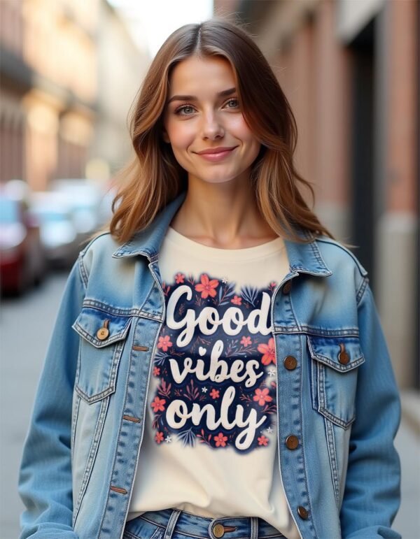 20241210024156-1efb6a05-2a18-655c-a7b6-e2c5dbecd25c.jpg Good Vibes Only Unisex T-shirt – Because Life’s Better Happy