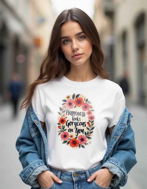 20241211013800-1efb7608-e2d3-61b4-828c-16b3d41229fd.jpg Happiness Looks Gorgeous on You Unisex T-shirt – Wear Your Smile