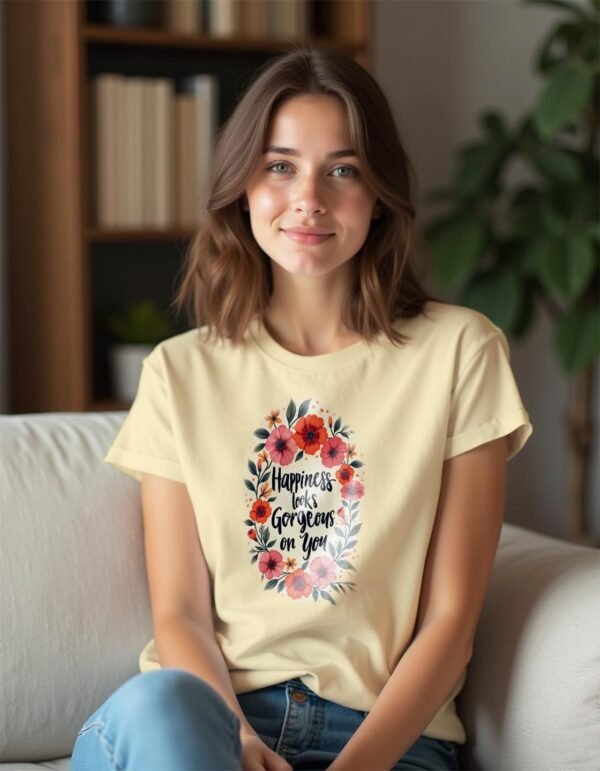 20241211013811-1efb7609-49d4-60a2-84e3-4216af887805.jpg Happiness Looks Gorgeous on You Unisex T-shirt – Wear Your Smile