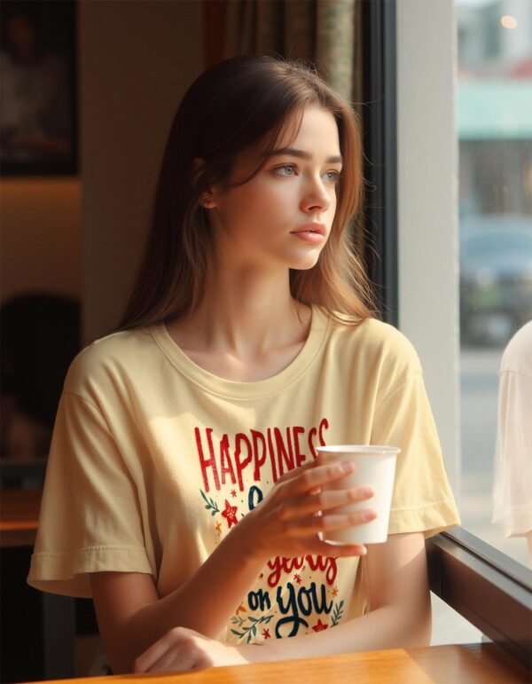 20241211021542-1efb765d-250f-6312-80f4-16b3d41229fd.jpg Happiness Looks Gorgeous on You Unisex T-shirt – Glow from Within