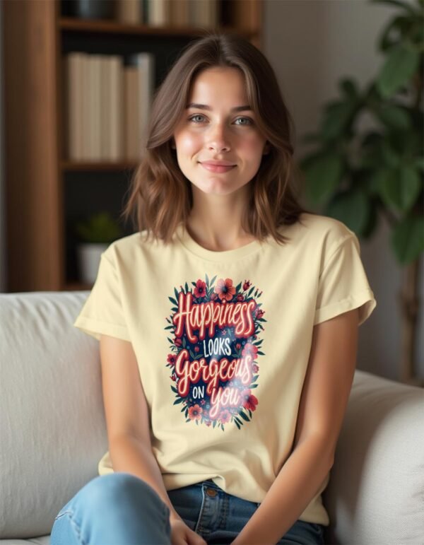20241211021614-1efb765e-5b18-6a20-9110-fe1a8e493f1a.jpg Happiness Looks Gorgeous on You Unisex T-shirt – The Perfect Feel-Good Tee