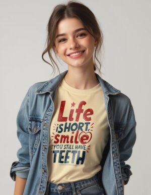 20241211045234-1efb77bb-c8de-6132-a039-02dad10d6def.jpg Life Is Short, Smile While You Still Have Teeth Unisex T-shirt – Keep It Light