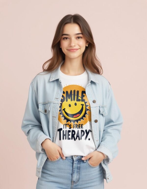 20241217232547-1efbcce3-e94e-6908-abff-c20c16e02faa.jpg Smile, It's Free Therapy Unisex T-shirt β The Best Kind of Medicine