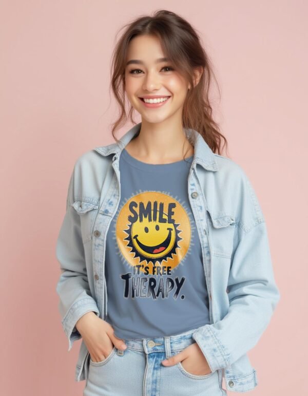 20241217232612-1efbcce4-d867-6850-a7a5-ca73a63ac2dc.jpg Smile, It's Free Therapy Unisex T-shirt β The Best Kind of Medicine