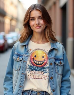 20241217232736-1efbcce7-f95f-64d8-938e-ca73a63ac2dc.jpg Smile, It's Free Therapy Unisex T-shirt – Your Daily Dose of Happiness