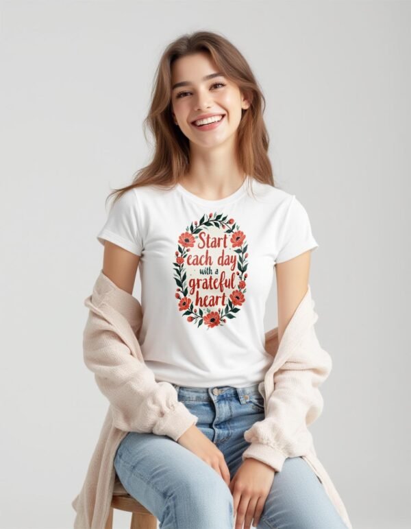 Start Each Day with a Grateful Heart Unisex T-shirt – Gratitude is Everything