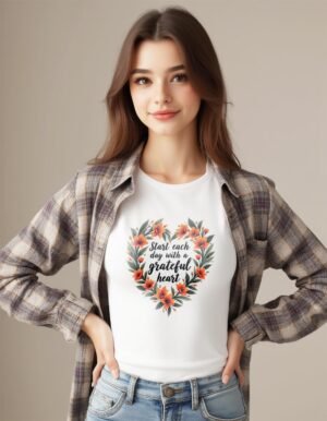 Start Each Day with a Grateful Heart Unisex T-shirt – Grateful Vibes Only