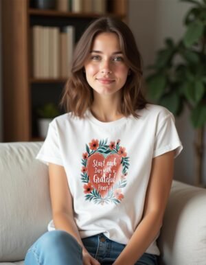 Start Each Day with a Grateful Heart Unisex T-shirt – Gratitude Changes Everything