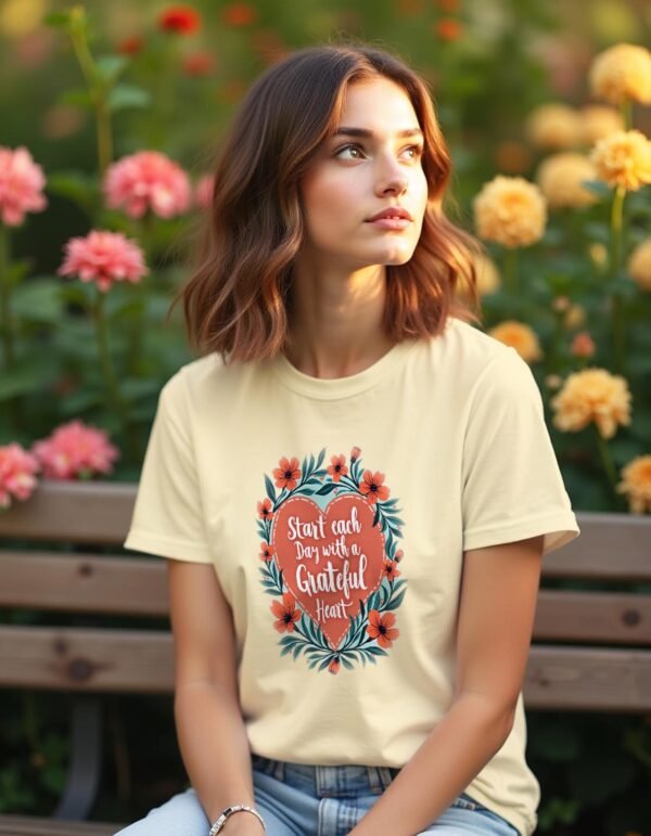 Start Each Day with a Grateful Heart Unisex T-shirt – Gratitude Changes Everything