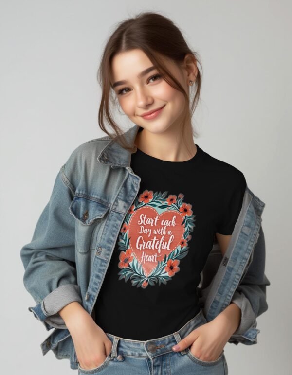 Start Each Day with a Grateful Heart Unisex T-shirt – Gratitude Changes Everything