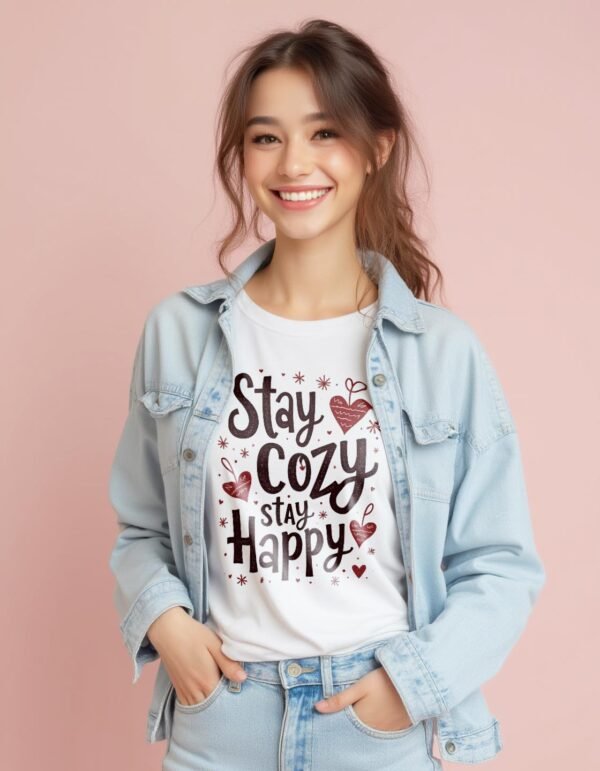 20241218022557-1efbce76-a29e-6104-b16b-d6828f3263d6.jpg Stay Cozy, Stay Happy Unisex T-shirt – Comfort is the Key to Happiness
