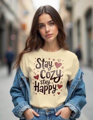 Stay Cozy, Stay Happy Unisex T-shirt – Life is Better When You're Cozy