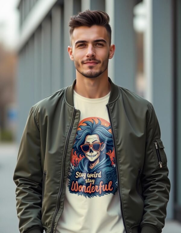 20241218025624-1efbceba-af75-6532-82d8-ca73a63ac2dc.jpg Stay Weird, Stay Wonderful Unisex T-shirt – Be Your Authentic Self