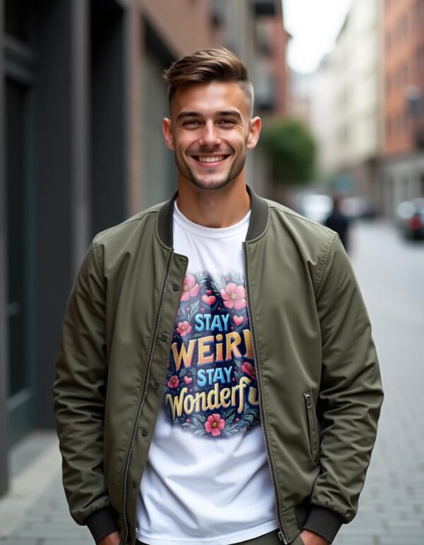 20241218025702-1efbcebc-1a38-61e8-ae66-c6fdf8104ae5.jpg Stay Weird, Stay Wonderful Unisex T-shirt – Love Your Quirky Side