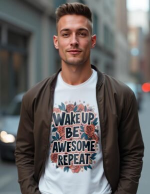 Wake Up, Be Awesome, Repeat Unisex T-shirt – Embrace Your Inner Awesomeness