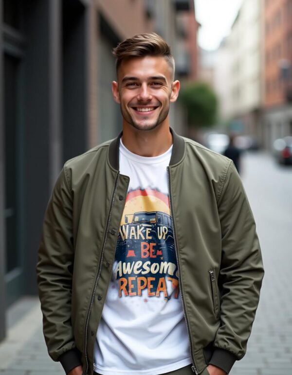 Wake Up, Be Awesome, Repeat Unisex T-shirt – Because Every Day is a New Opportunity