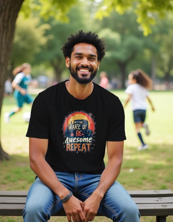 Wake Up, Be Awesome, Repeat Unisex T-shirt – Because Every Day is a New Opportunity