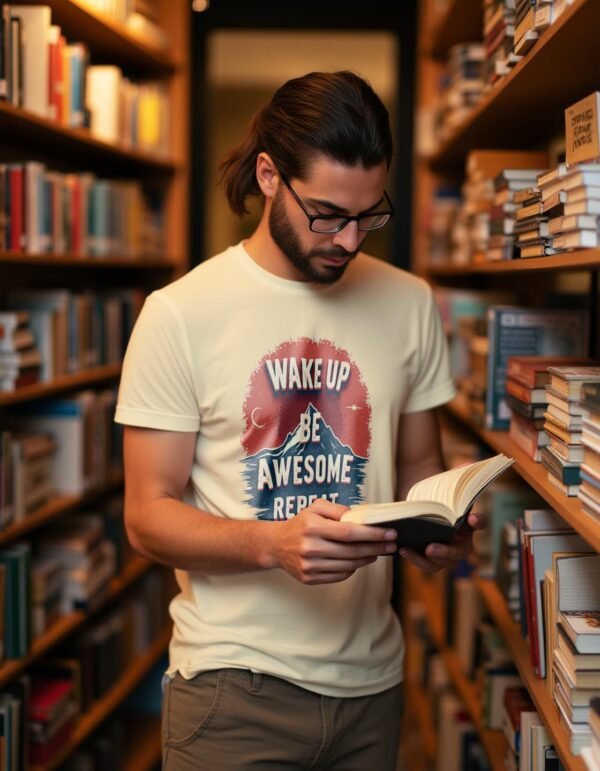 Wake Up, Be Awesome, Repeat Unisex T-shirt – Own Your Day with Confidence