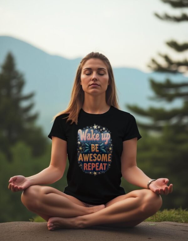Wake Up, Be Awesome, Repeat Unisex T-shirt – Keep the Awesome Flowing