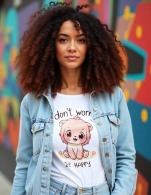 20241218040222-1efbcf4e-21ff-6f88-bb73-f6bebcce74d5.jpg Don’t Worry, Be Happy Unisex T-shirt – Find the Fun in Life