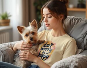 20241218041616-1efbcf6d-3839-65fa-839e-c6fdf8104ae5.jpg Don't Worry, Be Happy Unisex T-shirt – Life’s Too Short to Stress