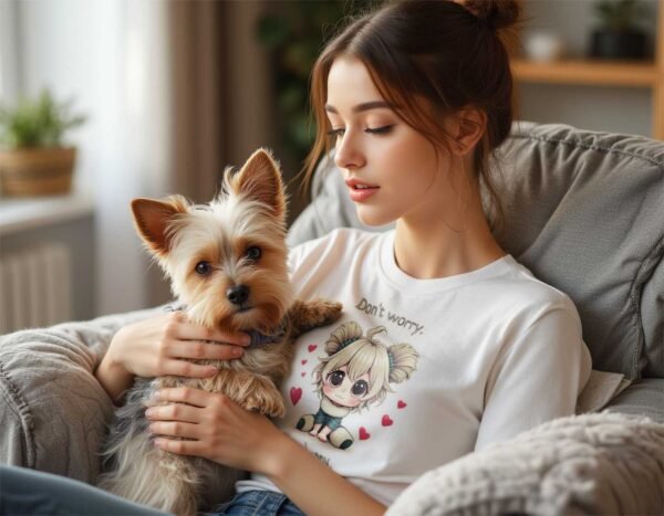 20241218041758-1efbcf71-03d7-6b32-93b5-4e613ce8fc32.jpg Don't Worry, Be Happy Unisex T-shirt – Your Daily Positivity Boost