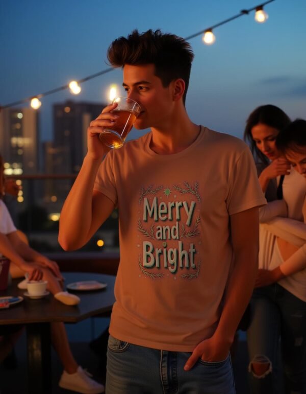 Merry and Bright Unisex T-shirt – Holiday Happiness in Every Stitch