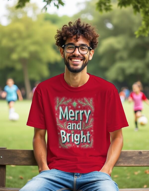 Merry and Bright Unisex T-shirt – Holiday Happiness in Every Stitch