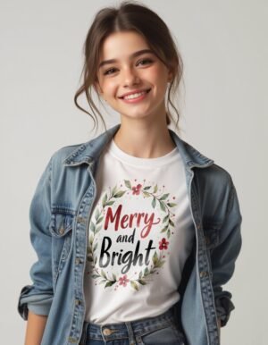 20241219044531-1efbdc41-3c1f-667a-b046-c271a2209356.jpg Merry and Bright Unisex T-shirt – Light Up the Holidays