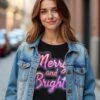Celebrate in Style – Merry and Bright Unisex T-shirt